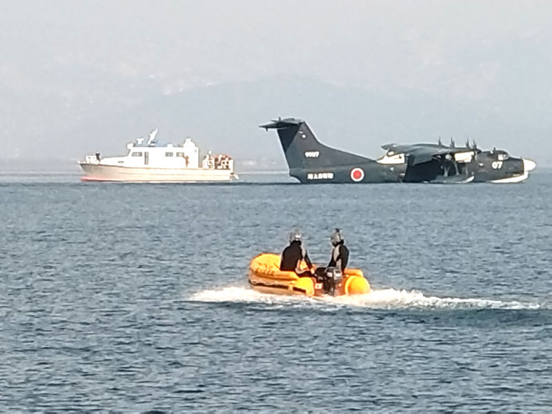 南海レスキュー2024の琵琶湖とUS-2